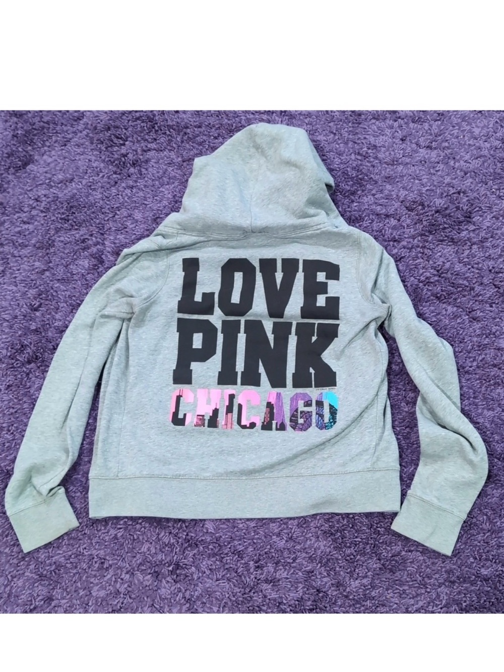 PINK Victoria's Secret Limited Edition Skyline Gray Hoodie